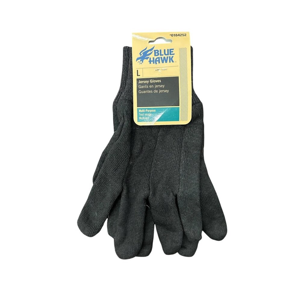 Blue Hawk Multi-Purpose Cotton Blend Durable Comfy Jersey Gloves Size Large NWT